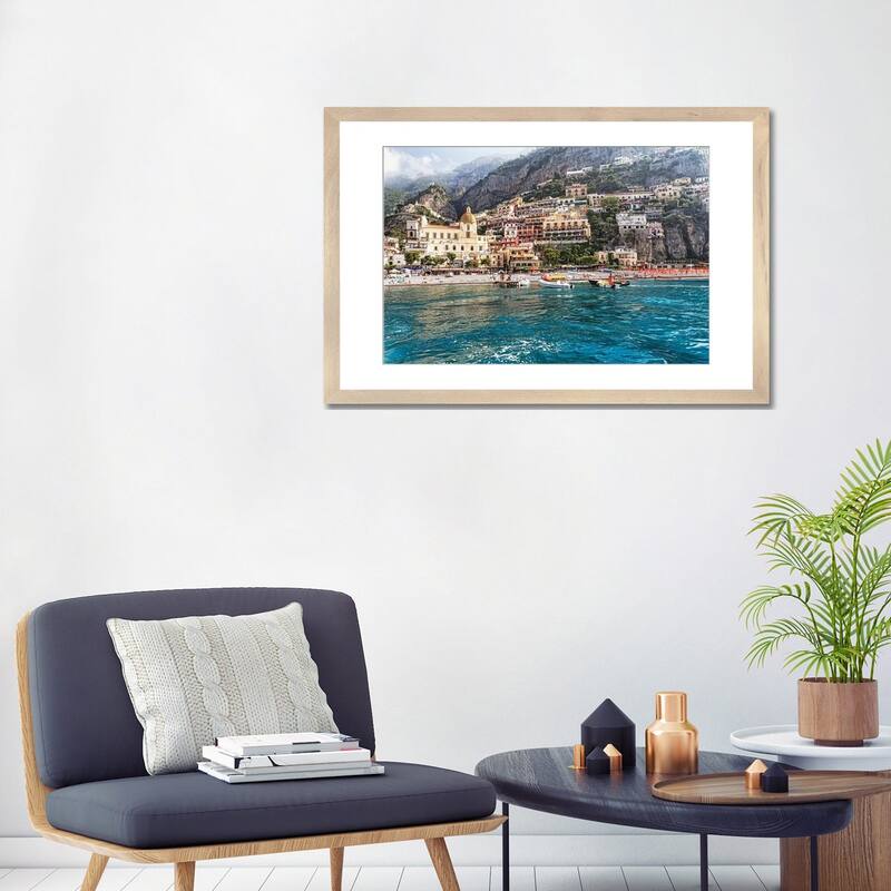 iCanvas "Low Angle View of Positano from The Sea, Amalfi Coast, Campania, Italy" by George Oze PFA