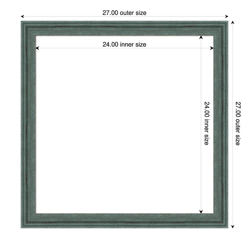 Amanti Art Upcycled Brown Grey Framed Dry Erase Magnetic Board - 27 x 27 in - Upcycled Teal Grey