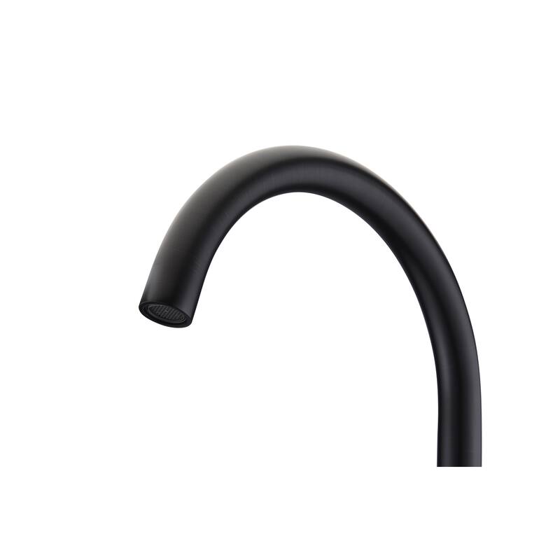 ANZZI Coral 2-Handle Freestanding Claw Foot Tub Faucet with Hand Shower in Matte Black
