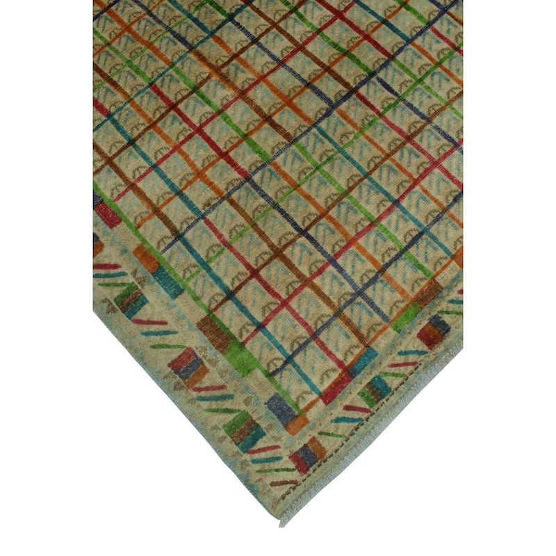 Vintage Distressed Pelin Blue/Orange Runner - 3'3" x 5'6"