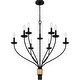 preview thumbnail 3 of 9, Margaret 9-Light Matte Black Chandelier