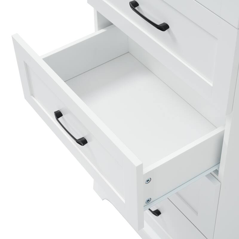 Roomfitters 71.6" Tall Freestanding Bathroom Cabinet with 2 Doors, 3 Drawers and Adjustable Shelves, White
