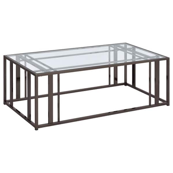 slide 2 of 26, Adri Rectangular Glass Top Metal Frame Coffee Table