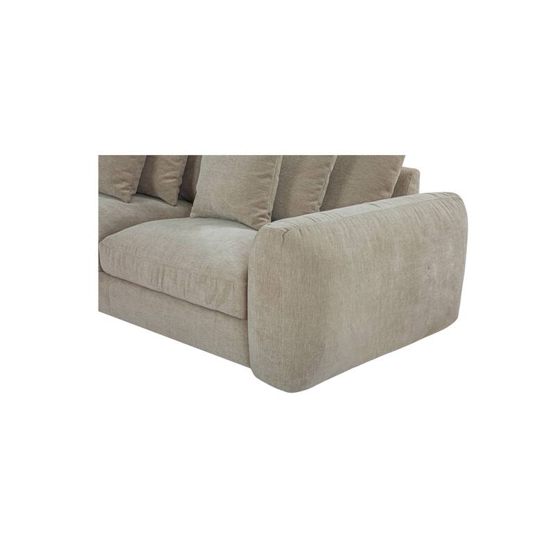 NADAAL STUDIOS Avelyn Left-Facing Sectional, Pillow-Soft Seating with Faux Feather Fill and Oat Fabric Upholstery