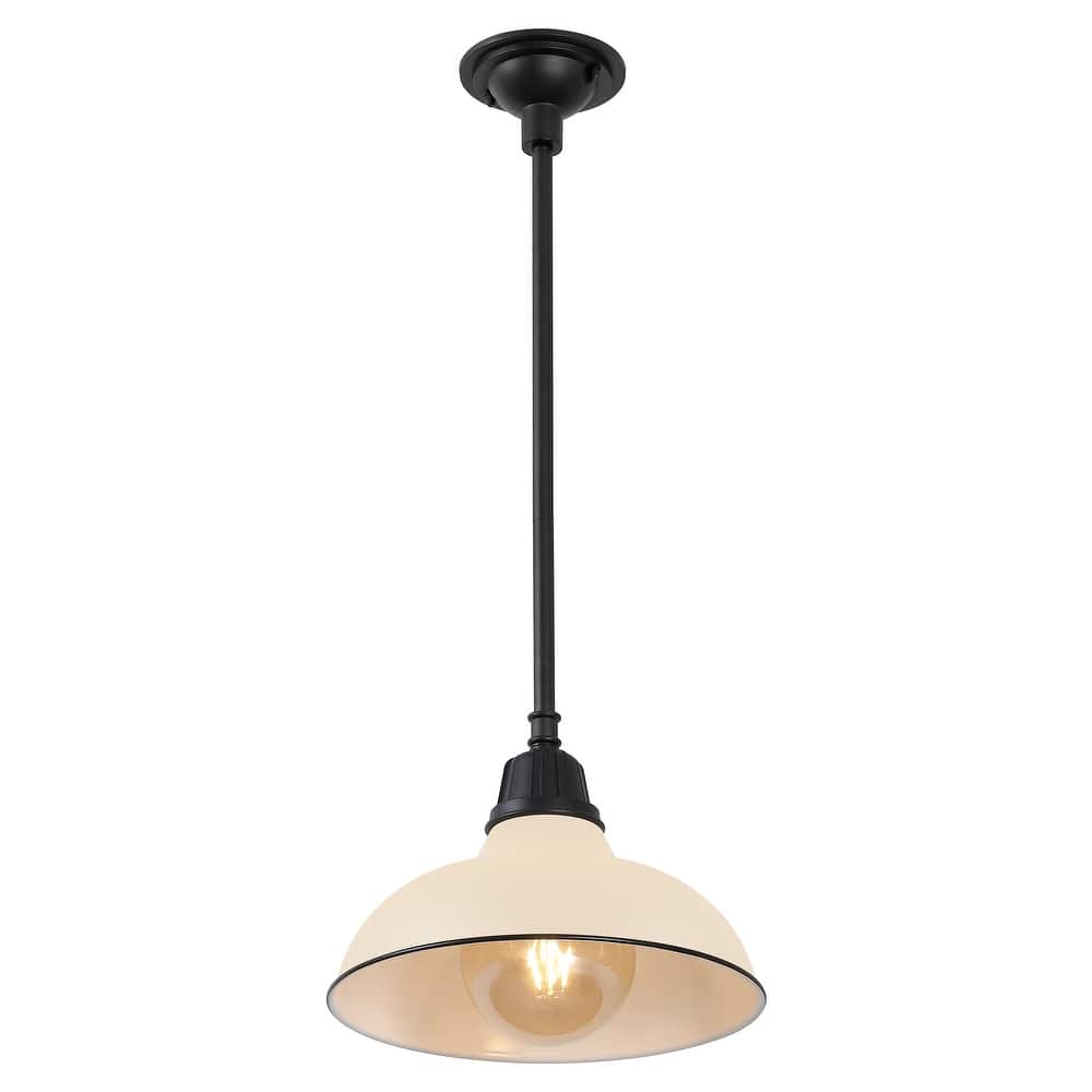 12.25" 1-Light Indoor/Outdoor Iron LED Pendant, by JONATHAN Y - 12.25