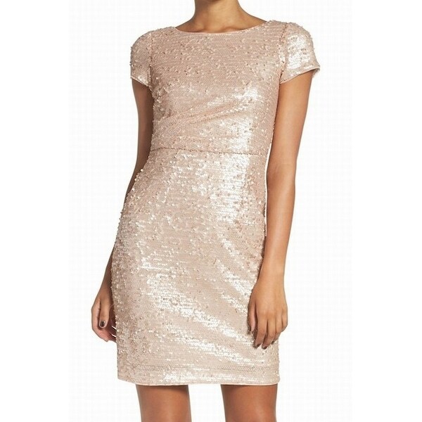 adrianna papell sequined sheath dress