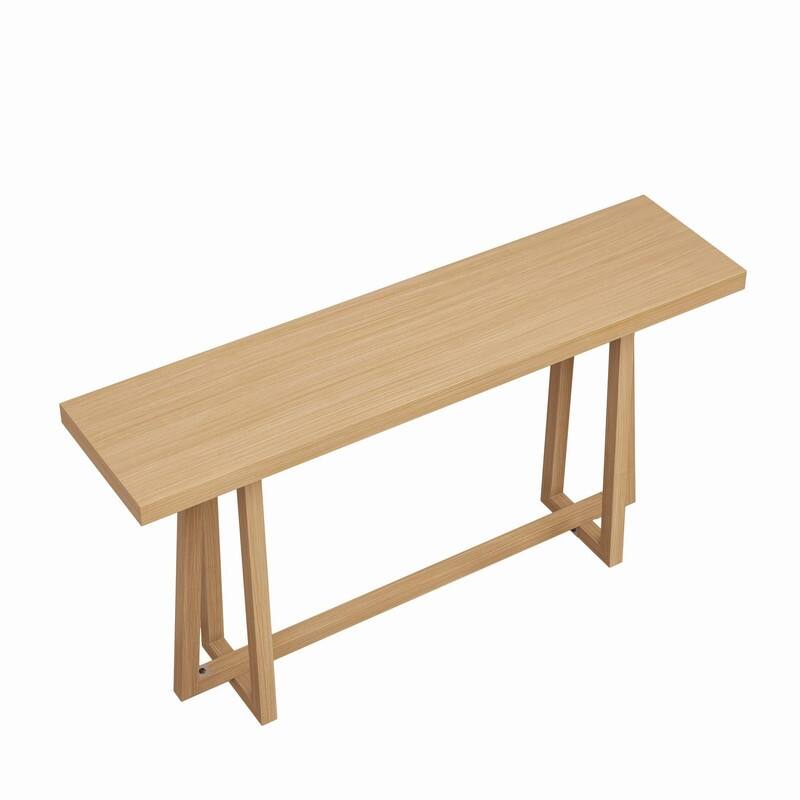 Stylish 60" Console Table, Rectangular Outdoor Entryway Table with Sturdy Construction for Hall Use
