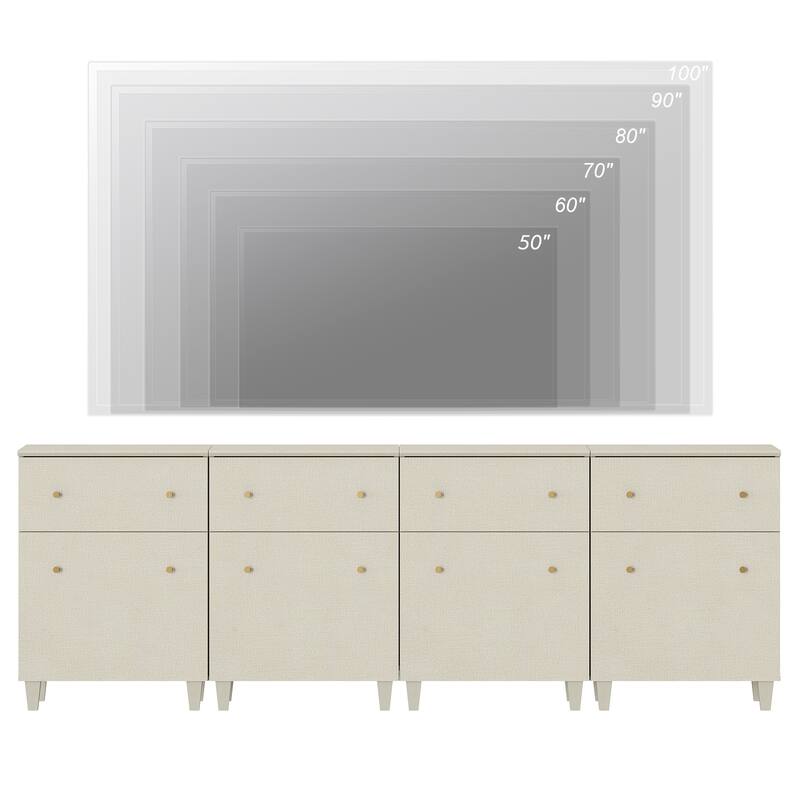 WAMPAT Modern TV Cabinet Stand with Drawers and Door