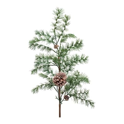 Pine Spray w/Pine Cones (Set of 6) - Green; Brown - 36.5in. tall