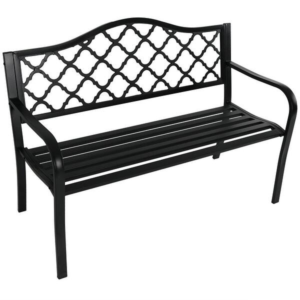Shop Sunnydaze 2 Person Black Cast Iron Metal Lattice Outdoor