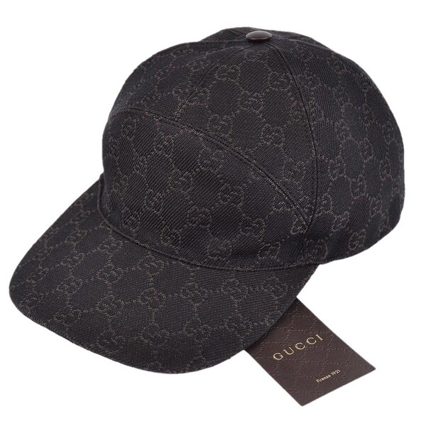 Gucci Men's 328055 Brown Denim Red Green Web GG Guccissima Baseball Hat L