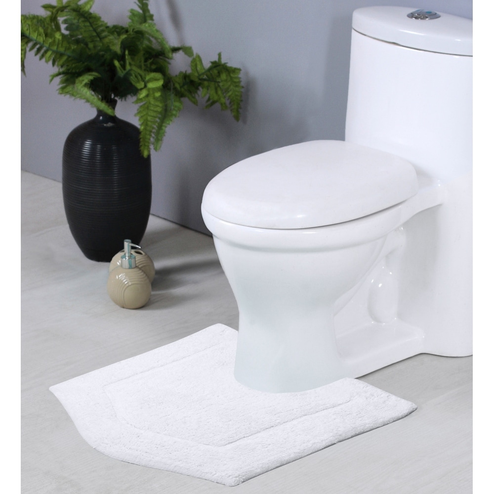 White Classic Luxury Bath Mat Floor Towel Set - Absorbent Cotton Hotel Spa  Shower/Bathtub Mats [Not a Bathroom Rug] 22x34 | 2 Pack | White