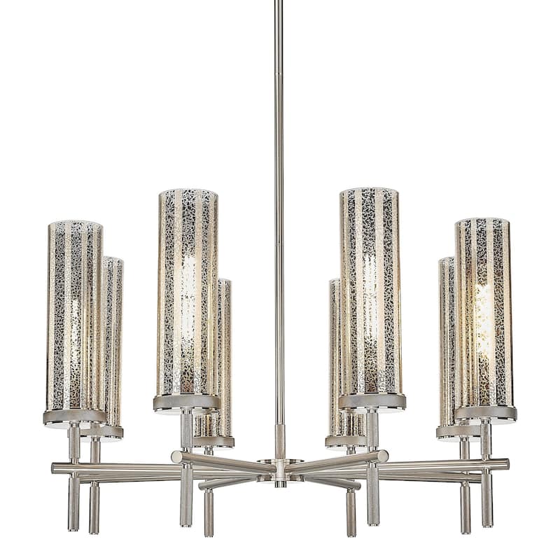 Innovations Lighting 471-8CR-20-32 Lincoln Chandelier Lincoln 8 Light - Satin Nickel / Mercury