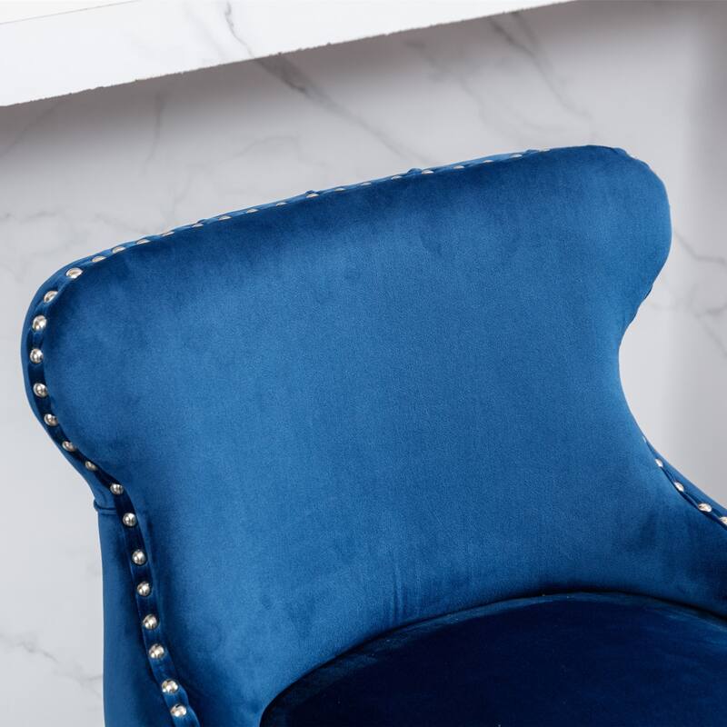 Upholstered Wing-Back Barstools Set of 2/4, Leisure Bar Chairs with Button Tufted Decoration, Wooden Legs and Nailhead Trim