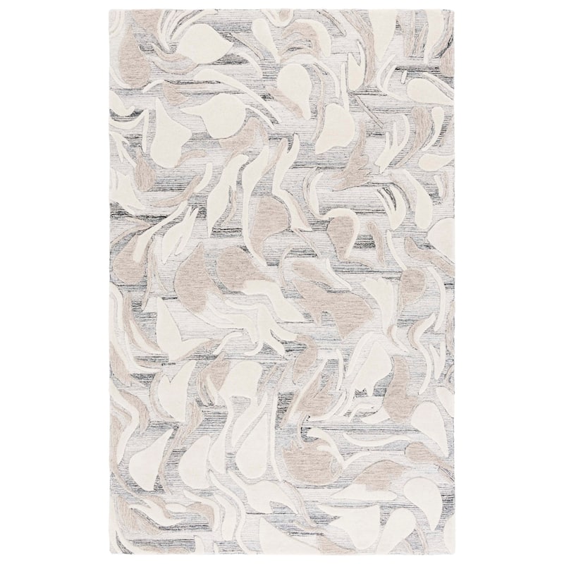 SAFAVIEH Handmade Jardin Volha Wool Rug - 6' Square - Grey/Ivory