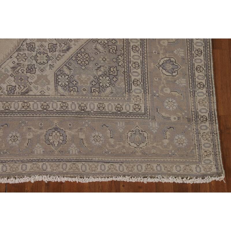 Geometric Tabriz Persian Vintage Area Rug Hand-Knotted Wool Carpet - 7'6"x 11'7"