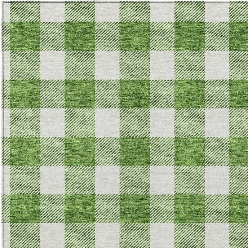HomeRoots Plaid Transitional Rectangle Outdoor Rug