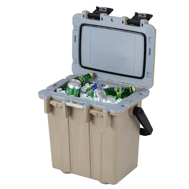 Costway 21 QT Ultra-Light Injection Molded Cooler with Swing-up Handle - See Details - Coffee