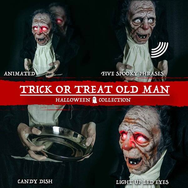 Shop Holidayana Halloween Animatronics Animated Old Man With Candy