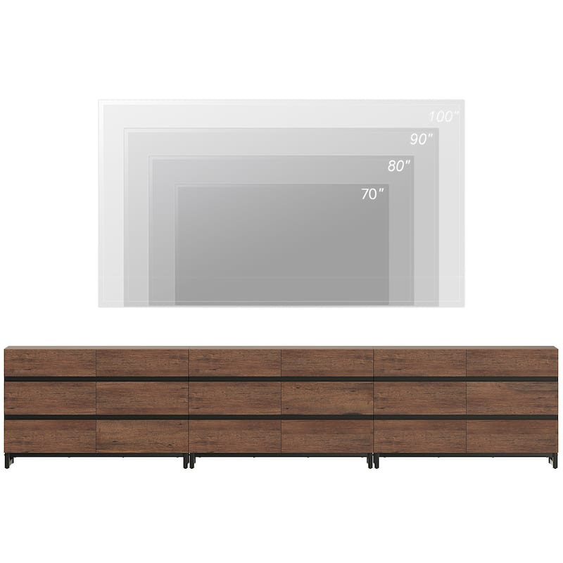 WAMPAT Modern Buffet Sideboards, Sideboard Buffet Cabinet with 6 Drawers , Coffee Bar Storage Cabinet for Kitchen