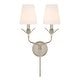 preview thumbnail 1 of 9, Crystorama Lighting Group 562 Broche 2 Light 21" Tall Wall Sconce with Antique Silver