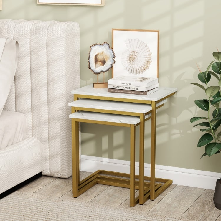 3 Pieces Multifunctional Coffee End Table Set - 20" x 14" x 22" (L x W x H)