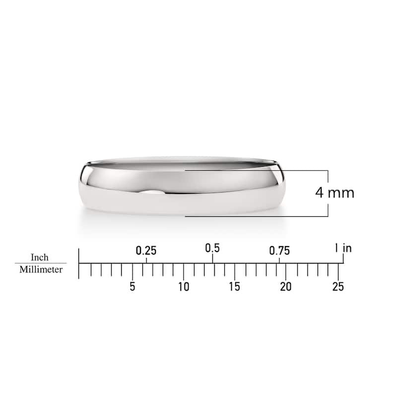 Clover White Gold High-Polish Classic Wedding Band 4-6mm