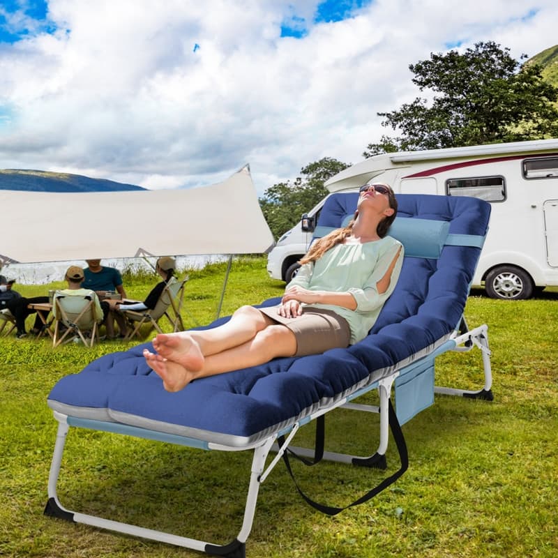 3 in 1 Oversized Beach Lounge Chair, 5 Positions Adjustable, for Beach
