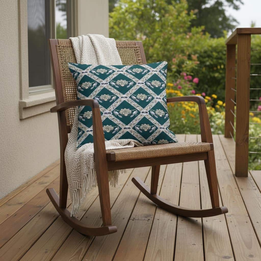 HomeRoots Set of Two 16" X 16" Green and Yellow Peacock Blown Seam Floral Indoor Outdoor Throw Pillow - 16.00' X '16.00' X '5.00