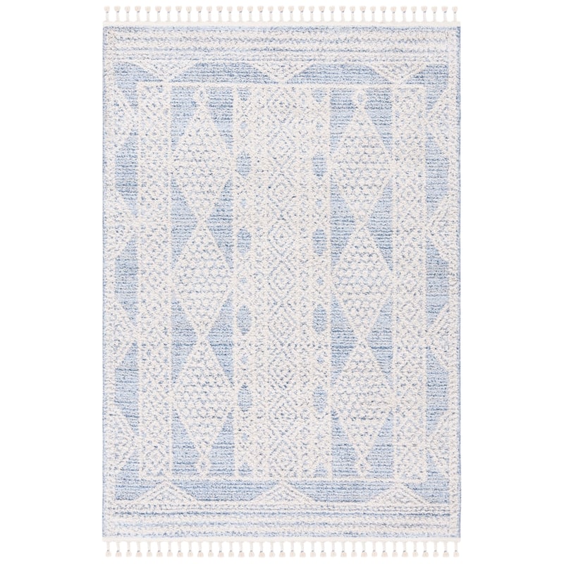 SAFAVIEH Chapel Maguy Moroccan Boho Rug - 8' x 10' - Blue/Ivory