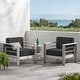 preview thumbnail 2 of 43, Cape Coral Outdoor Club Chairs with Optional Sunbrella Cushions (Set of 2) by Christopher Knight Home Canvas Black+ Silver+Sunbrella