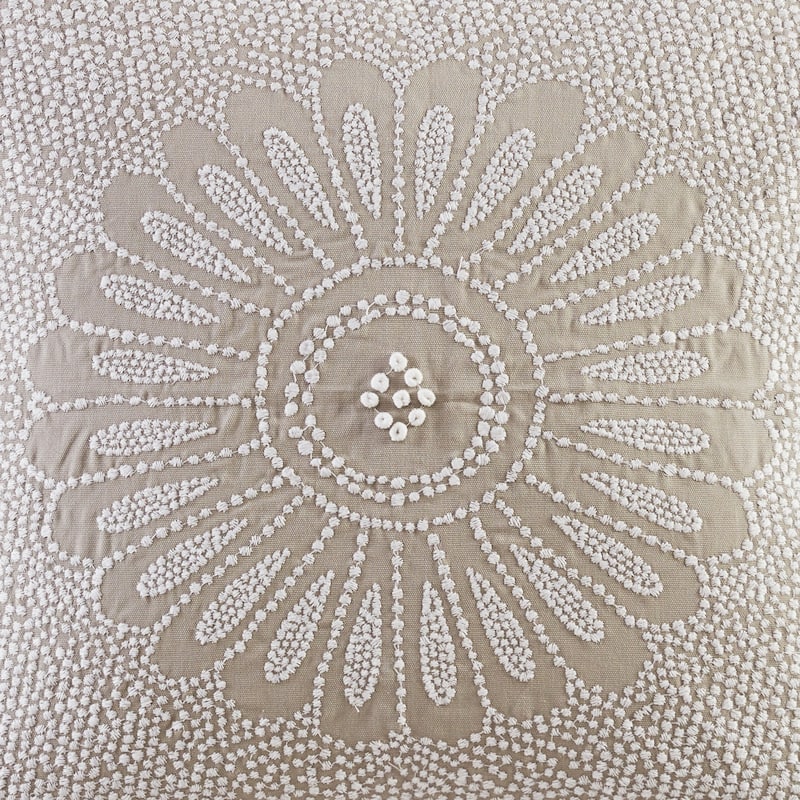 INK+IVY Sofia Cotton Embroidered Decorative Square Pillow