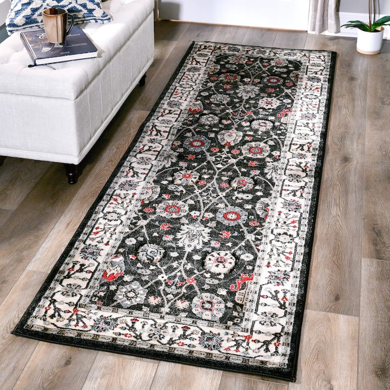 Glamour Collection Floral Area Rug