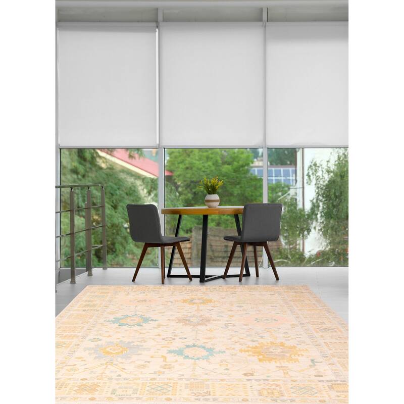 ECARPETGALLERY Hand-knotted Modern Oushak Beige Wool Rug - 10'2 x 14'0