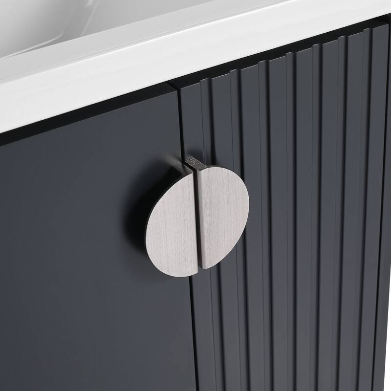 28 inch Wall Mounted Bathroom Vanity Set with Integrated Ceramic Sink