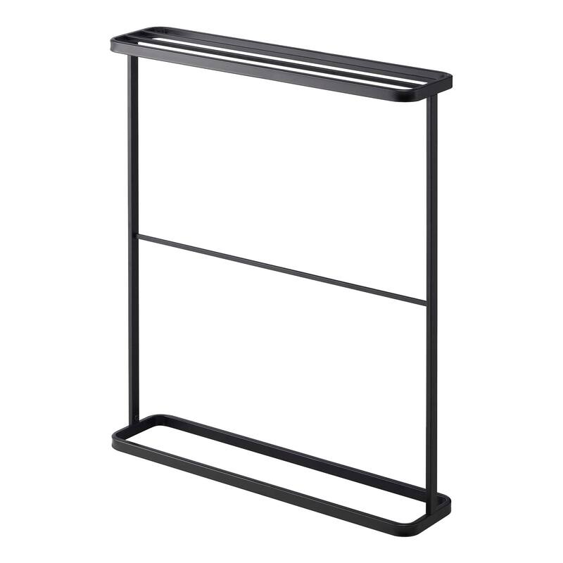 Yamazaki Home Bath Towel Hanger, Steel, Holds towels up to 24.5" x 58", Holds 2.2 lbs - L 5.91 x W 25.59 x H 29.53 inches