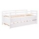 preview thumbnail 5 of 14, White Twin Size Solid Wood Low Loft Bed with Safety Fence