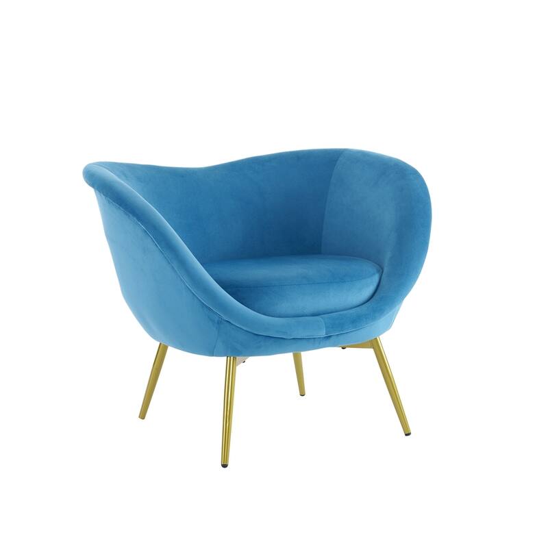 Lounge Chair for Bedroom with Gold Metal Legs