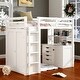 preview thumbnail 2 of 18, Artsy Twin size Loft Bed with Drawers, Desk and Wardrobe