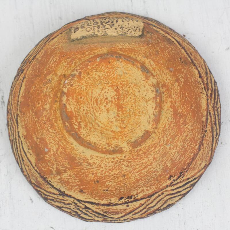 Novica Handmade Brown Ewe Agbah Ceramic Catchall