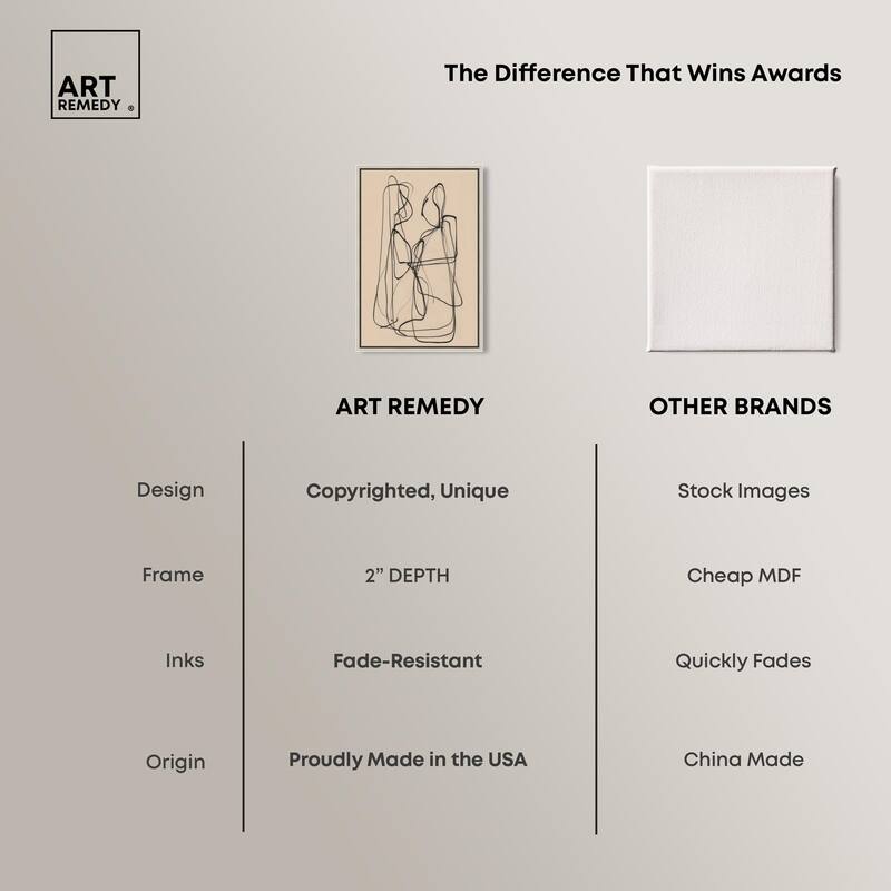 Embrace of Lines I Canvas by Art Remedy