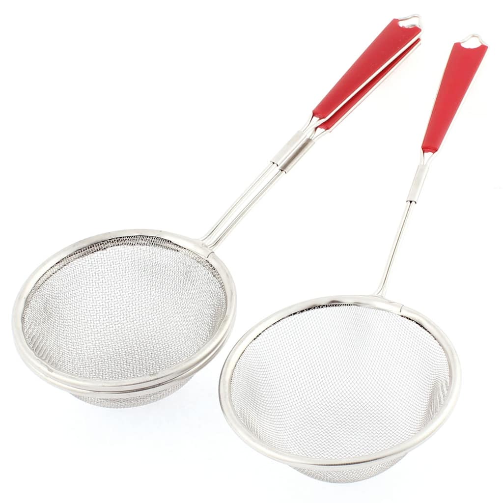 Household Stainless Steel Mesh Strainer Ladle Sifter 85mm Dia 3 Pcs