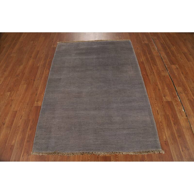Gabbeh Accent Modern Rug Hand-Knotted Wool Carpet - 3'7" x 5'0"
