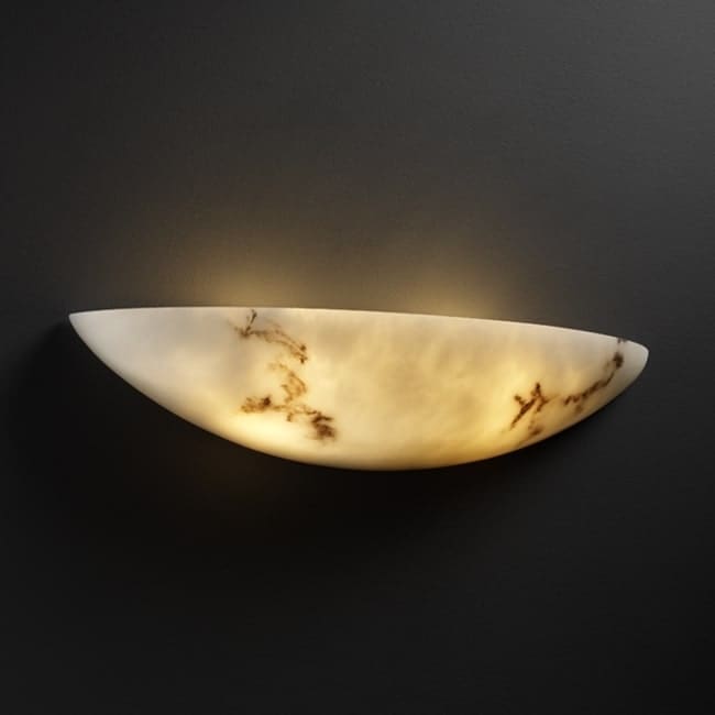 Justice Design LumenAria 2-light ADA (No Metal) Small Wall Sconce, Faux Alabaster Shade