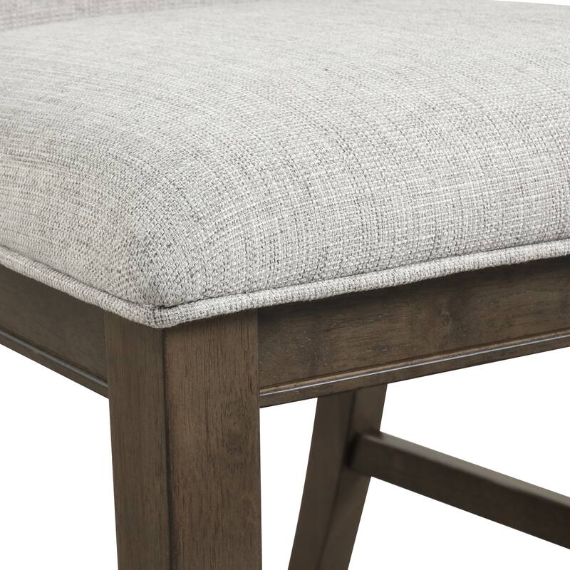 Modern Solid Wood Upholstered Dining Chairs with Fabric Seats and Rubberwood Legs, for Dining Rooms, Set of 2