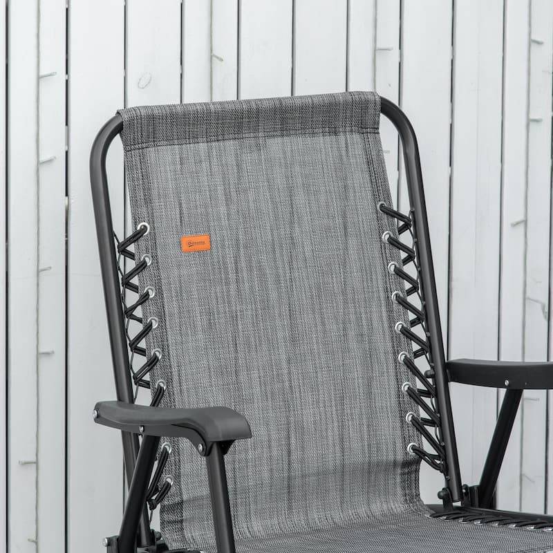 Outsunny Patio Folding Dining Chair, Outdoor Portable Armchair, Lawn Chair for Camping, Pool, Beach, or Deck