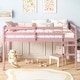 preview thumbnail 7 of 36, Solid Rubber Wooden Twin Loft Bed with Ladder Pink