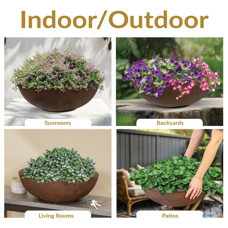 Sunnydaze Percival Outdoor Double-Walled Flower Pot Planter - 20.75"