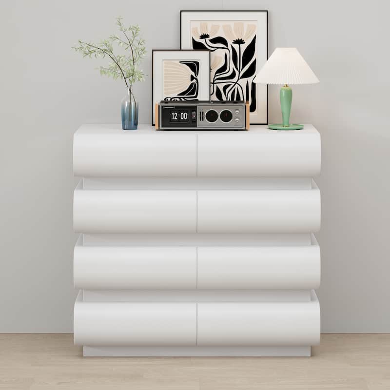 Modern 6/8 Drawer Dresser Chest without Handle - White - 8-drawer