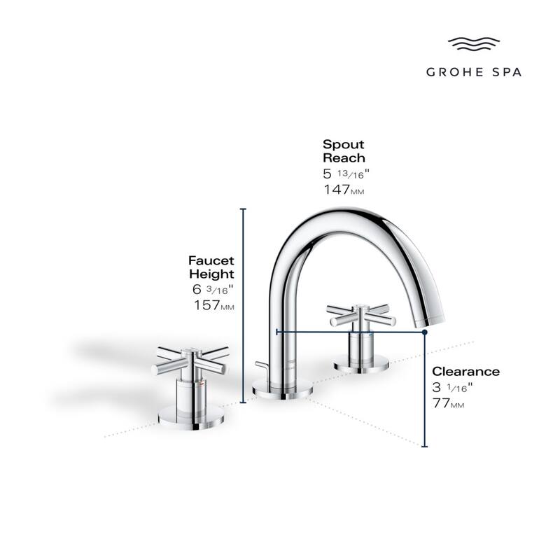 Grohe 20 660 Atrio New 1.2 GPM Widespread Bathroom Faucet with Pop-Up - Brushed Cool Sunrise
